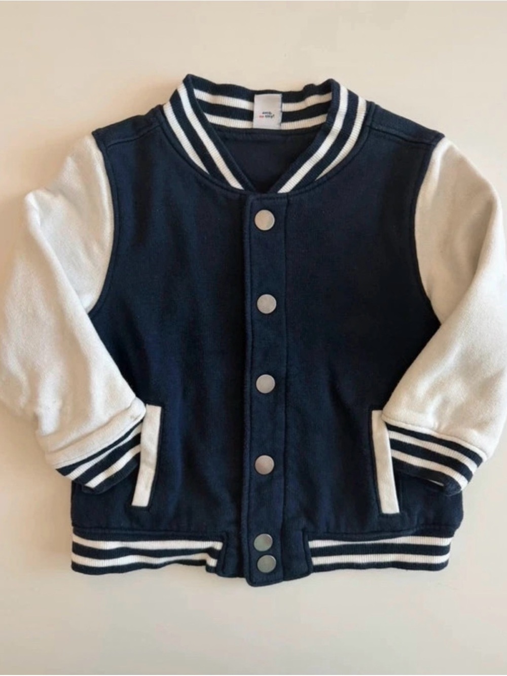 Old Navy Baby Boy 18-24 Month Navy and White Varsity Jacket
